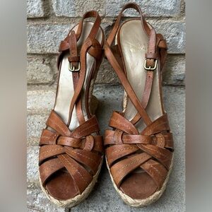 Stuart Weitzman leather wedge heels